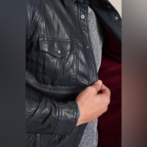 NWT John Varvatos leather Lionell Shirt Jacket.Msrp $698. Size SMALL - Picture 3 of 14